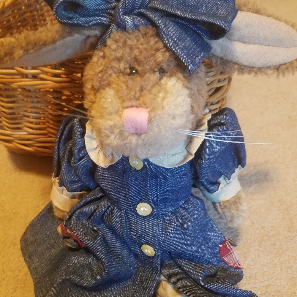 Lucille Bunny Rabbit Boyd's Bears in a Denim Dress 14 in tall